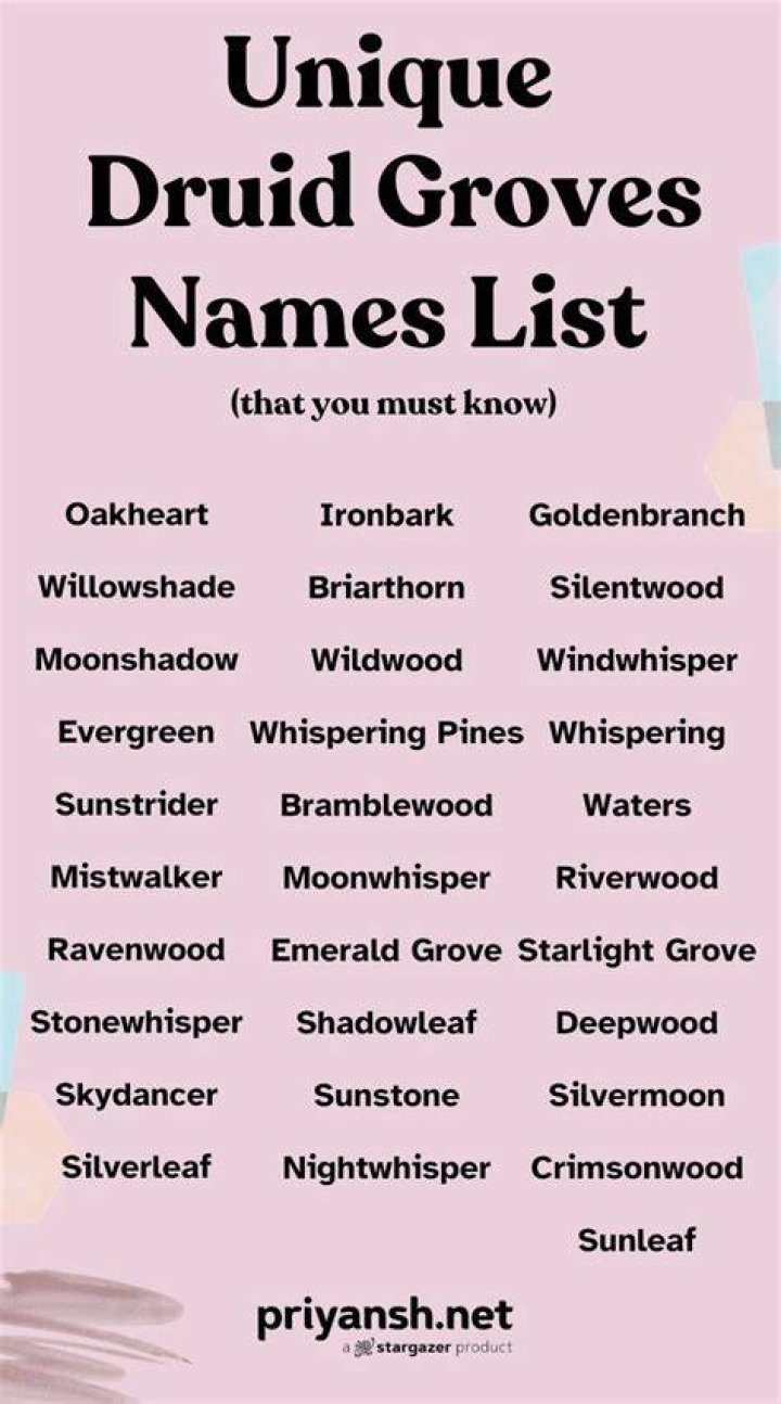 90 druid names you can use for your ingame character with meanings