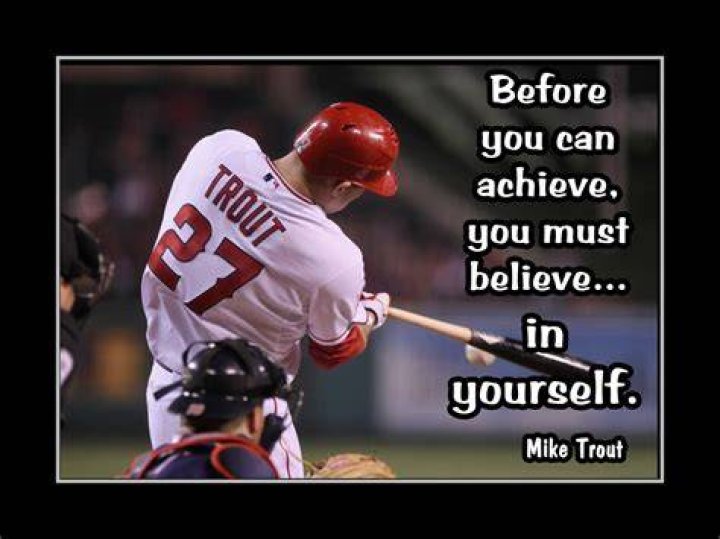 Mike Trout Inspirational Baseball Quote Poster Motivation Wall Art Gift